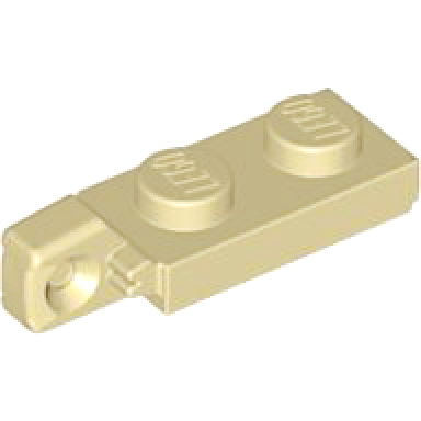 tan hinge plate 1 x 2 locking with 1 finger on end undetermined type