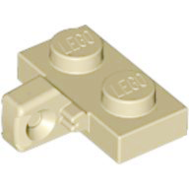 tan hinge plate 1 x 2 locking with 1 finger on side without bottom groove