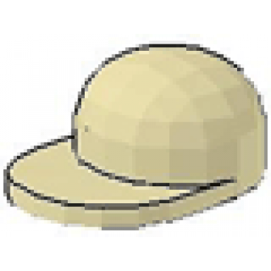 tan minifigure headgear cap - long flat bill