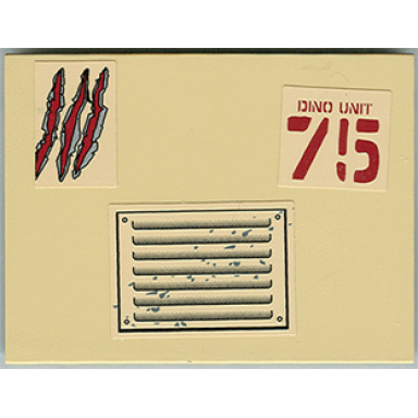 tan slope 10 6 x 8 with dino unit 75 hood pattern stickers - sets 7296 7475