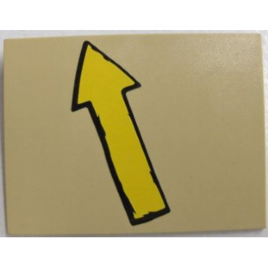 tan slope 10 6 x 8 with yellow arrow pointing up away from edge of slope pattern sticker - set 4982