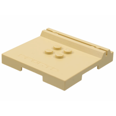 tan tile modified 6 x 6 x 2 3 with 4 studs and debossed sports logo