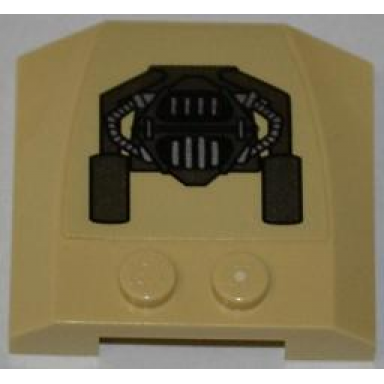 tan wedge 4 x 4 x 2 3 triple curved with batman tumbler mechanical pattern sticker - set 76001