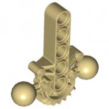 tan bionicle hips lower torso with 2 ball joint and 7 tooth half gear