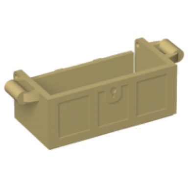 tan container treasure chest bottom with slots in back
