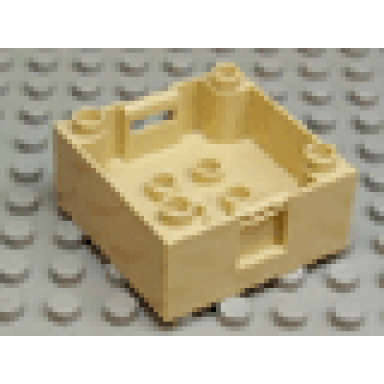 tan duplo container box 4 x 4 with studs on corners