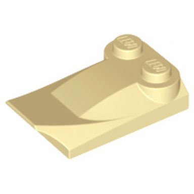 tan slope curved 3 x 2 x 2 3 with 2 studs wing end