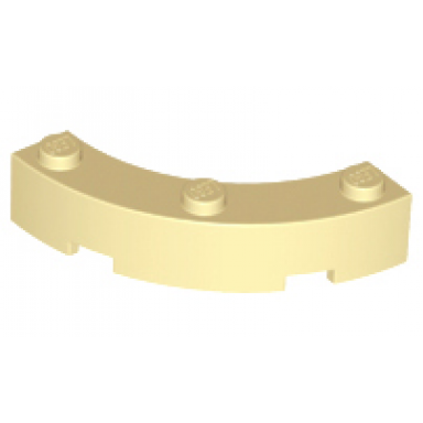 tan brick round corner 4 x 4 macaroni with 3 studs