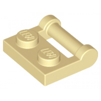 tan plate modified 1 x 2 with bar handle on side - closed ends