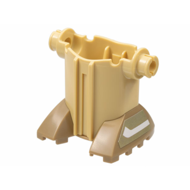 tan sports promo figure base with dark tan feet with white check stripe pattern on both sides stickers - set 7921