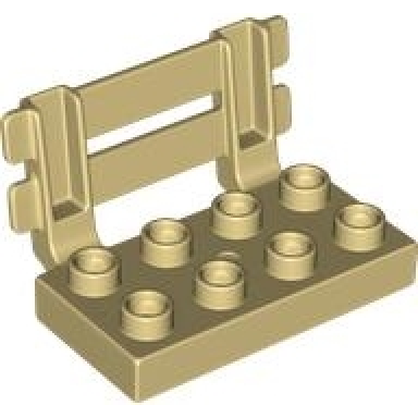 tan duplo plate 2 x 4 with angled railing fence