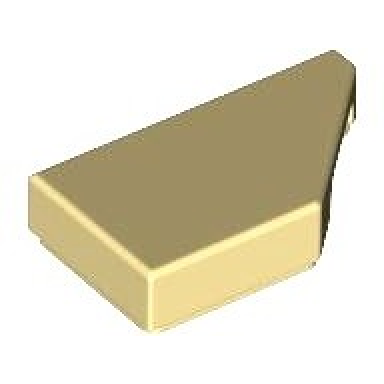 tan tile modified 1 x 2 wedge right