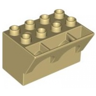 tan duplo brick 3 x 4 x 2 with arched parapet