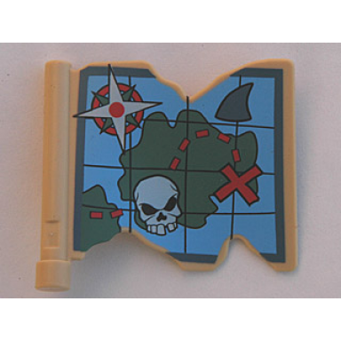 tan duplo flag 3 x 2 1 3 with ragged edge handle and treasure map pattern