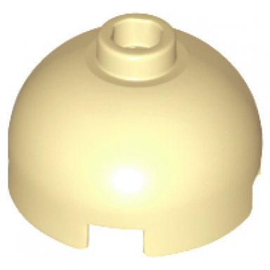 tan brick round 2 x 2 dome top