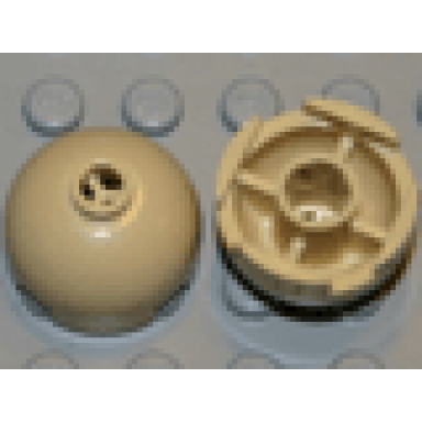 tan brick round 2 x 2 dome top without bottom axle holder