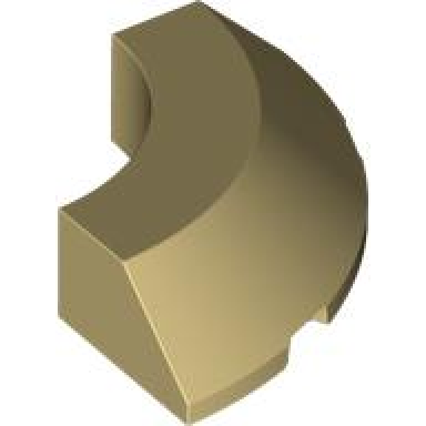 tan brick round corner 4 x 4 with slope 45 edge without studs