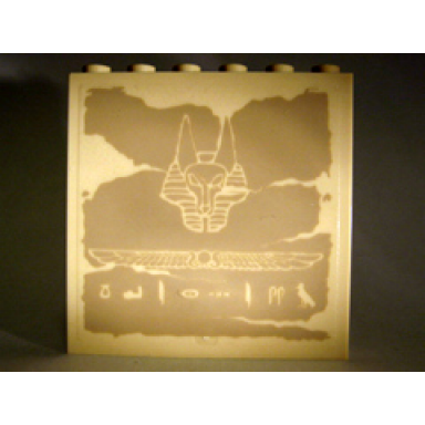 tan panel 1 x 6 x 5 with hieroglyphs and anubis mask pattern sticker - set 7621