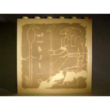 tan panel 1 x 6 x 5 with hieroglyphs horus with staff and snake pattern sticker - set 7621