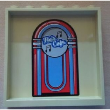 tan panel 1 x 6 x 5 with flos cafe jukebox on inside pattern sticker - set 8487
