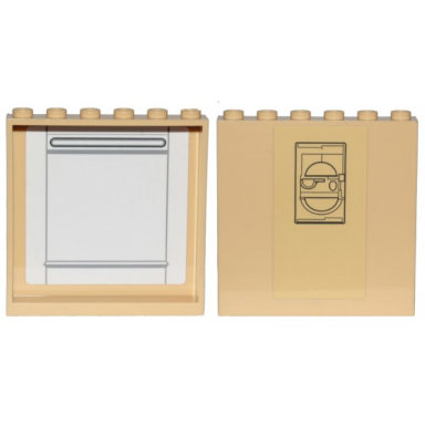tan panel 1 x 6 x 5 with sw cloud city black lines and semicircles on outside and gray lines on inside pattern stickers - set 75222