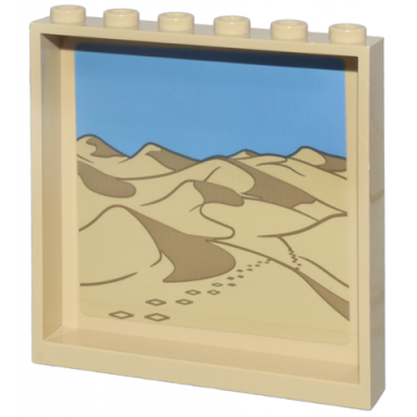tan panel 1 x 6 x 5 with tan desert dark tan dunes and footprints and medium blue sky pattern sticker - set 76218