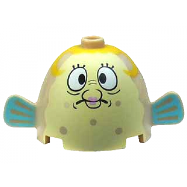 tan body pufferfish with mrs puff pattern spongebob