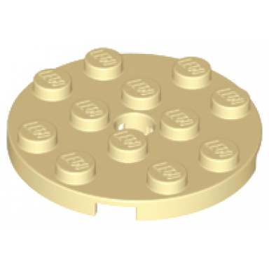 tan plate round 4 x 4 with hole