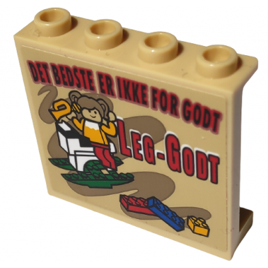 tan panel 1 x 4 x 3 with side supports - hollow studs with det bedste er ikke for godt leg-godt and minifigure on rocking horse pattern sticker - set 10292