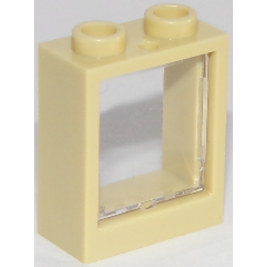 tan window 1 x 2 x 2 flat front with trans-clear glass 60592 60601