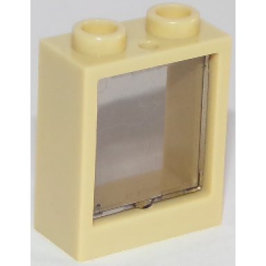 tan window 1 x 2 x 2 flat front with trans-brown glass 60592 60601