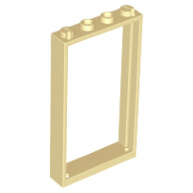 tan door frame 1 x 4 x 6 with 2 holes on top and bottom
