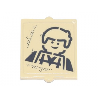tan glass for window 1 x 2 x 2 flat front with male minifigure wearing striped vest pattern sticker - set 70840