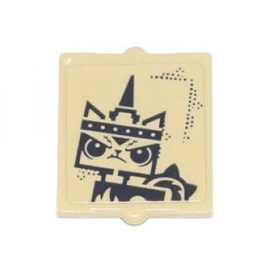 tan glass for window 1 x 2 x 2 flat front with angry unikitty pattern sticker - set 70840