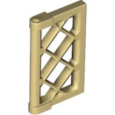 tan pane for window 1 x 2 x 3 lattice with thick corner tabs