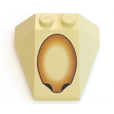 tan wedge 4 x 4 triple without stud notches with brown oval pattern