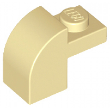 tan slope curved 2 x 1 x 1 1 3 with recessed stud