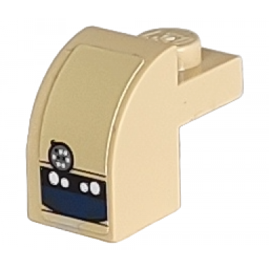 tan slope curved 2 x 1 x 1 1 3 with recessed stud with ev-a4-d face pattern sticker - set 8095