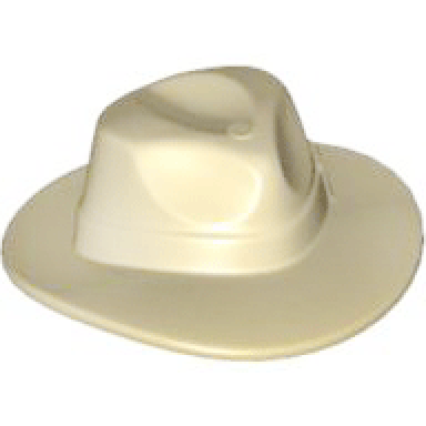 tan minifigure headgear hat wide brim outback style fedora