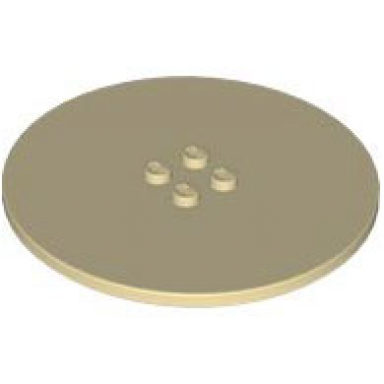 tan tile round 8 x 8 with 4 studs in center