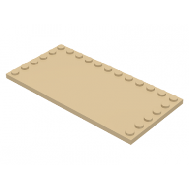 tan tile modified 6 x 12 with studs on edges