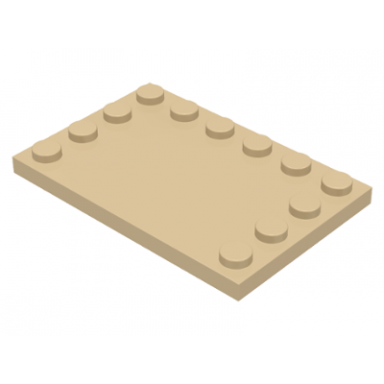 tan tile modified 4 x 6 with studs on edges