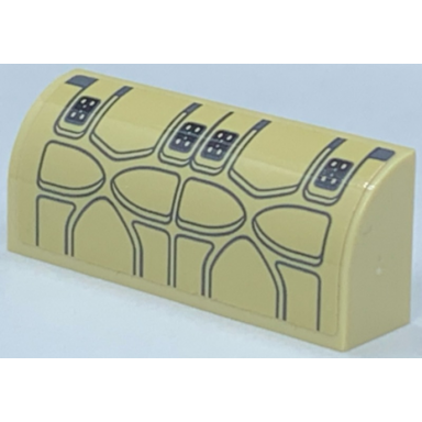tan slope curved 1 x 4 x 1 1 3 with sw millennium falcon seat cushion pattern sticker - set 75192