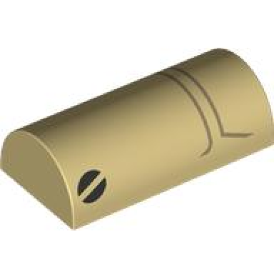tan slope curved 2 x 4 double with groove with dark tan lines and black eyes pattern sw battle droid head
