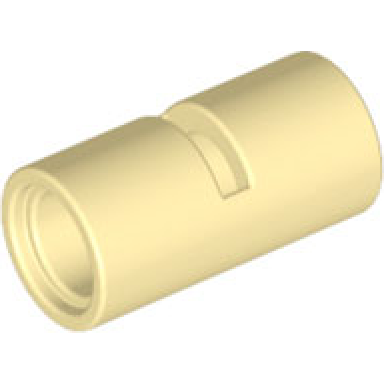 tan technic pin connector round 2l with slot pin joiner round