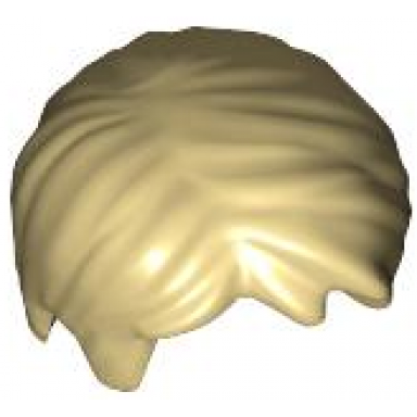 tan minifigure hair short tousled with side part