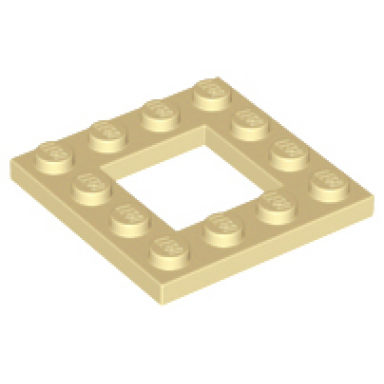 tan plate modified 4 x 4 with 2 x 2 open center