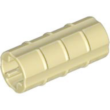 tan technic axle connector 2l ridged with x hole x orientation