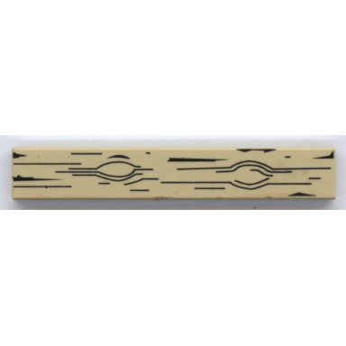 tan tile 1 x 6 with black wood grain pattern