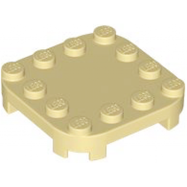 tan plate modified 4 x 4 with rounded corners and 4 feet